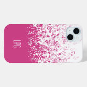 Monogramm Rennen Musiknoten Fuchsia Pink Case-Mate iPhone Hülle (Rückseite (Horizontal))