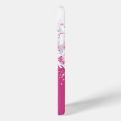 Monogramm Rennen Musiknoten Fuchsia Pink Case-Mate iPhone Hülle (Rückseite / Links)