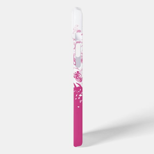 Monogramm Rennen Musiknoten Fuchsia Pink Case-Mate iPhone Hülle (Rückseite / Links)