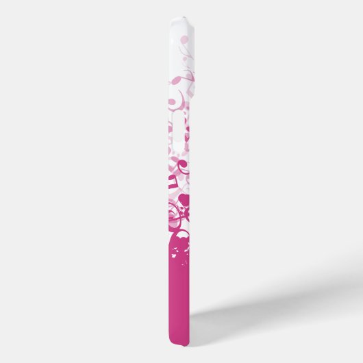 Monogramm Rennen Musiknoten Fuchsia Pink Case-Mate iPhone Hülle (Rückseite / Rechts)