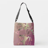 Monogramm-Rentierfisch und Schneeflocken Tragetaschen Mit Langen Trägern (Rückseite)