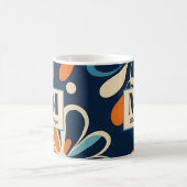 Monogramm Retro aquamarine Gaben Mitte des Jahrhun Kaffeetasse (Mittel)