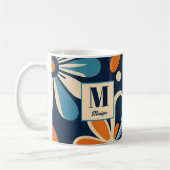 Monogramm Retro aquamarine Gaben Mitte des Jahrhun Kaffeetasse (Links)