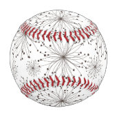 Monogramm Retro-Blumenhintergrund Baseball (Vorderseite)