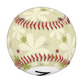 Monogramm Retro-Blumenhintergrund Baseball (Rückseite)