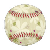 Monogramm Retro-Blumenhintergrund Baseball (Vorderseite)