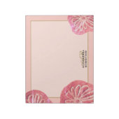 Monogramm Retro-Blumenrosa Goldpfirsich Chic Notizblock (Rotiert)