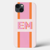 Monogramm Retro Bold Pink Case-Mate iPhone Hülle (Rückseite)