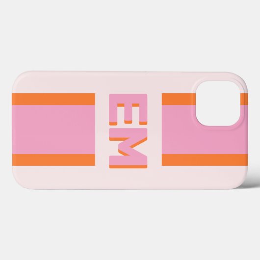 Monogramm Retro Bold Pink Case-Mate iPhone Hülle (Rückseite (Horizontal))
