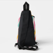 Monogramm Retro-Farbige Wellenstreifen Crossbody Bag (Rückseite)
