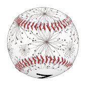 Monogramm Retro floraler Hintergrund Baseball (Rückseite)