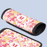 Monogramm Retro-Marmor Abstraktes Muster rosa Gepräckgriffwickel<br><div class="desc">Moderne,  abstrakte Marmormuster in Rosa,  Orange und Gelb. Ändern Sie die initiale Personalisierung des Monogramms.</div>