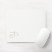 Monogramm Retro Minimal Weiß Elfenbein Mousepad (Mit Mouse)
