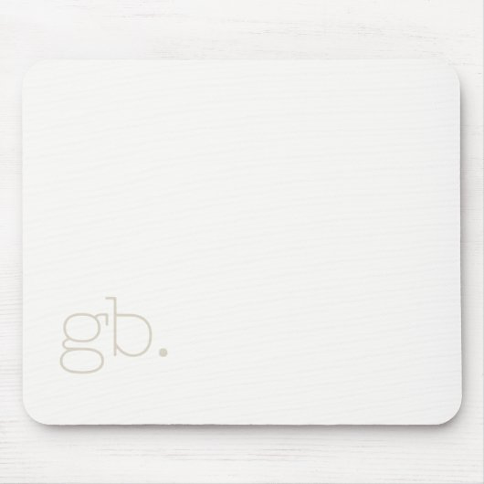 Monogramm Retro Minimal Weiß Elfenbein Mousepad (Vorne)