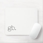 Monogramm Retro Minimal Weiß Mousepad (Mit Mouse)