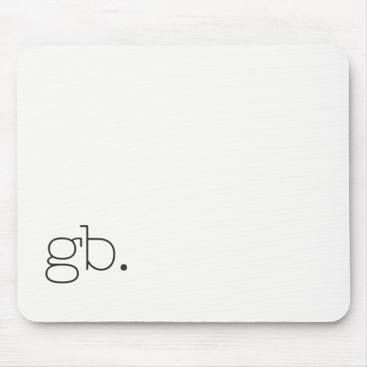 Monogramm Retro Minimal Weiß Mousepad (Vorne)