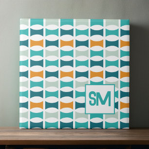 Monogramm Retro-Mitte des Jahrhunderts geometrisch Fliese