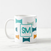 Monogramm Retro-Mitte des Jahrhunderts geometrisch Kaffeetasse (Links)