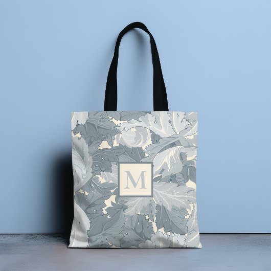 Monogramm Retro-Retro-Blätter mit grauer Flora Tasche