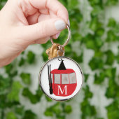Monogramm Retro Rote Skilift Personalisiert Schlüsselanhänger (Hand)