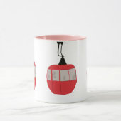 Monogramm Retro Rote Skilift Personalisiert Tasse (Zentrum)
