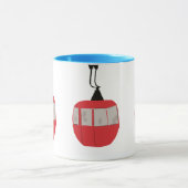 Monogramm Retro Rote Skilift Personalisiert Tasse (Zentrum)