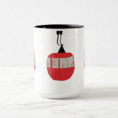 Monogramm Retro Rote Skilift Personalisiert Tasse (Zentrum)