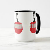 Monogramm Retro Rote Skilift Personalisiert Tasse (VorderseiteRechts)