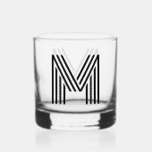 Monogramm Retro Simple Whiskyglas (Vorderseite)