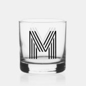 Monogramm Retro Simple Whiskyglas (Rückseite)