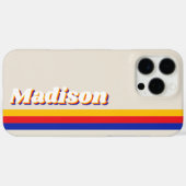 Monogramm Retro-Streifen Case-Mate iPhone Hülle (Rückseite (Horizontal))