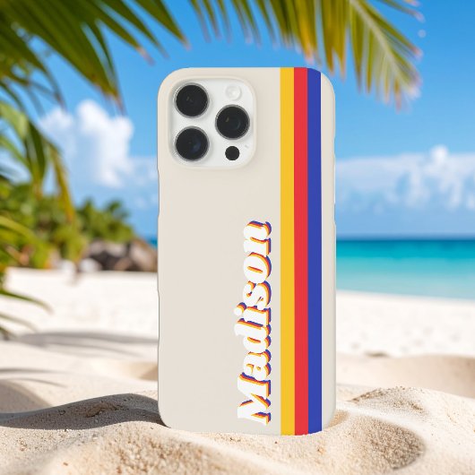 Monogramm Retro-Streifen Case-Mate iPhone Hülle