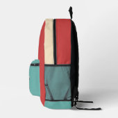Monogramm Retroorange und blau Bedruckter Rucksack (Rechts)
