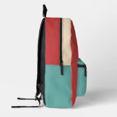 Monogramm Retroorange und blau Bedruckter Rucksack (Links)