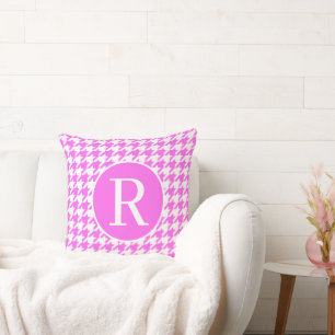 Monogramm RF Classic Serif Rosa Hundezahn Kissen