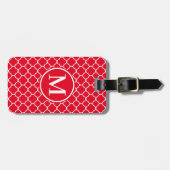 Monogramm RF Roter Klassiker Quatrefolie Gepäckanhänger (Vorderseite horizontal)