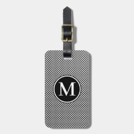 Monogramm RF Schwarzer Diamantpunkt Gepäckanhänger