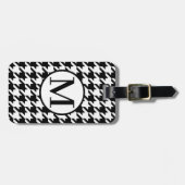 Monogramm RF-Schwarzes Hahnentrittmuster Gepäckanhänger (Vorderseite horizontal)