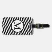 Monogramm RFBW Zickzack getilgt Gepäckanhänger (Vorderseite horizontal)