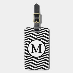 Monogramm RFBW Zickzack getilgt Gepäckanhänger