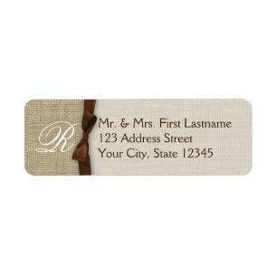Monogramm Ribbon und Burlap Brown