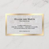 Monogramm | Rock Slate | Goldgrenze | QR-Code Visitenkarte (Rückseite)