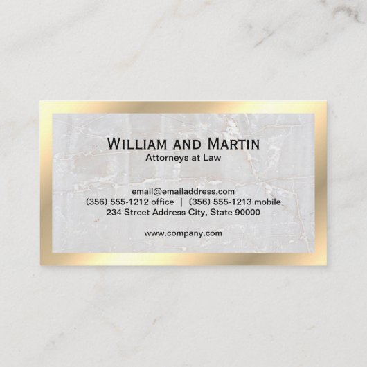 Monogramm | Rock Slate | Goldgrenze | QR-Code Visitenkarte (Rückseite)