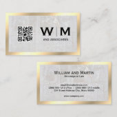 Monogramm | Rock Slate | Goldgrenze | QR-Code Visitenkarte (Vorne/Hinten)