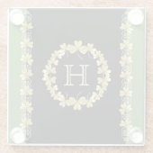 Monogramm-Rollen und Kleeblatt-Untersetzer Glasuntersetzer (Rückseite)