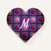 Monogramm Romantische Violette Rose Liebe Notizblock (Vorderseite)