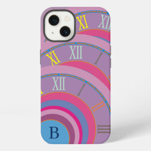 Monogramm römische Ziffern Kunstuhr schwindelerreg iPhone 13 Hülle