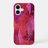 Monogramm rosa abstrakter Mustername iPhone 16 Hülle (Rückseite)