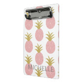 Monogramm Rosa Ananas Mini Klemmbrett (Gewinkelt2)