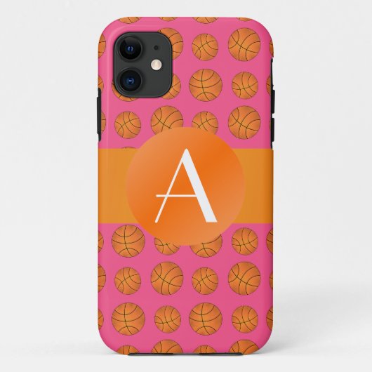 Monogramm rosa Basketball Case-Mate iPhone Hülle (Rückseite)